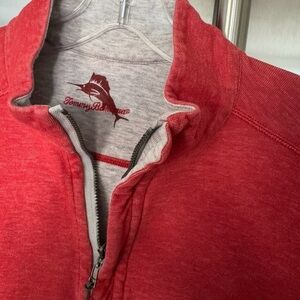 Tommy Bahama Men’s Heather Red Zip-Up Sweater